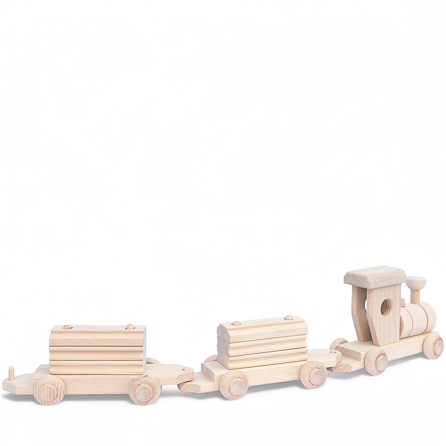 Houten trein met blokken