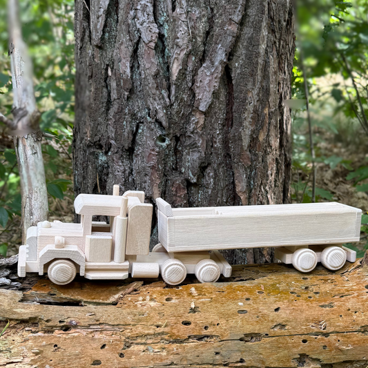 Eco American Truck – Houten Speeltruck met Aanhangwagen