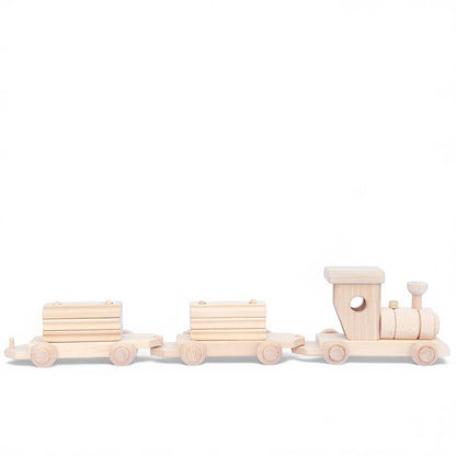Houten trein met blokken