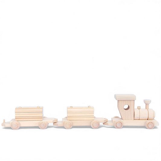 Houten trein met blokken