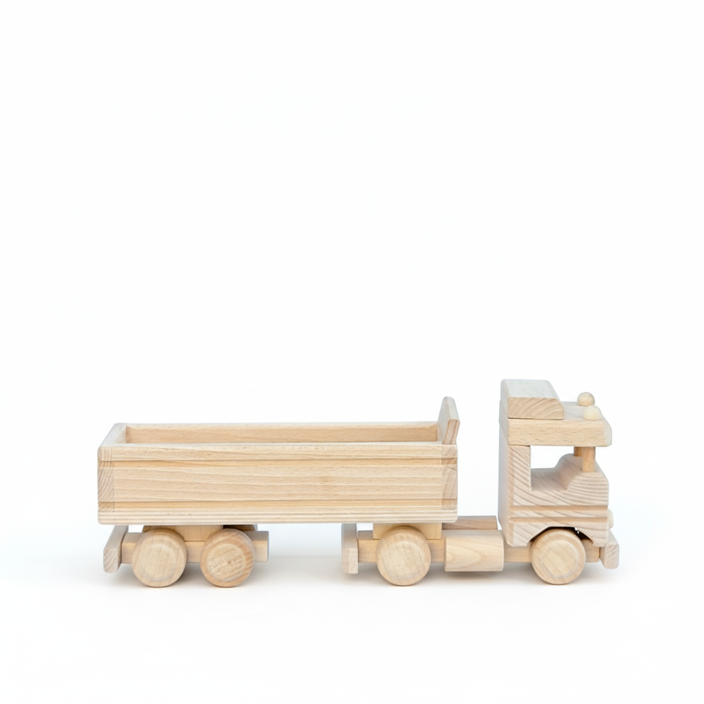 Houten vrachtwagen met laadbak