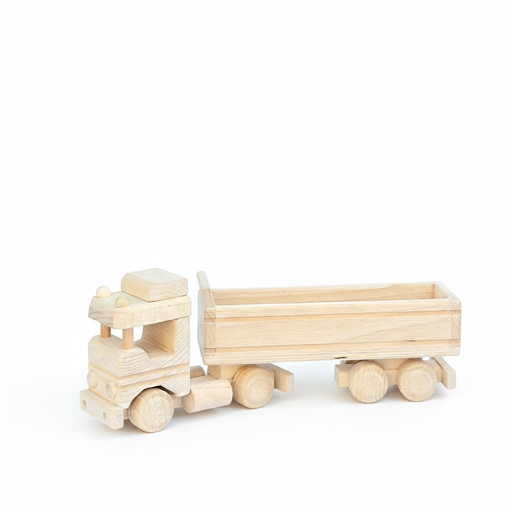 Houten vrachtwagen met laadbak