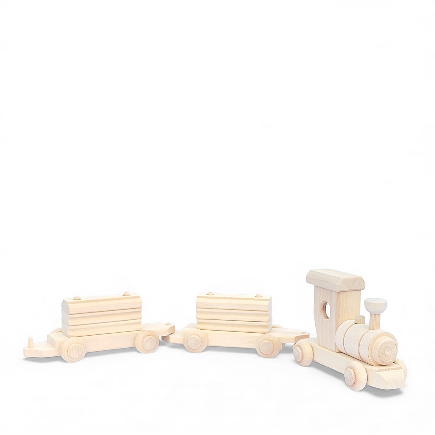 Houten trein met blokken