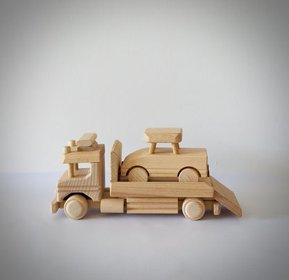 Eco Transporter – Houten Vrachtwagen met Auto
