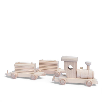 Houten trein met blokken