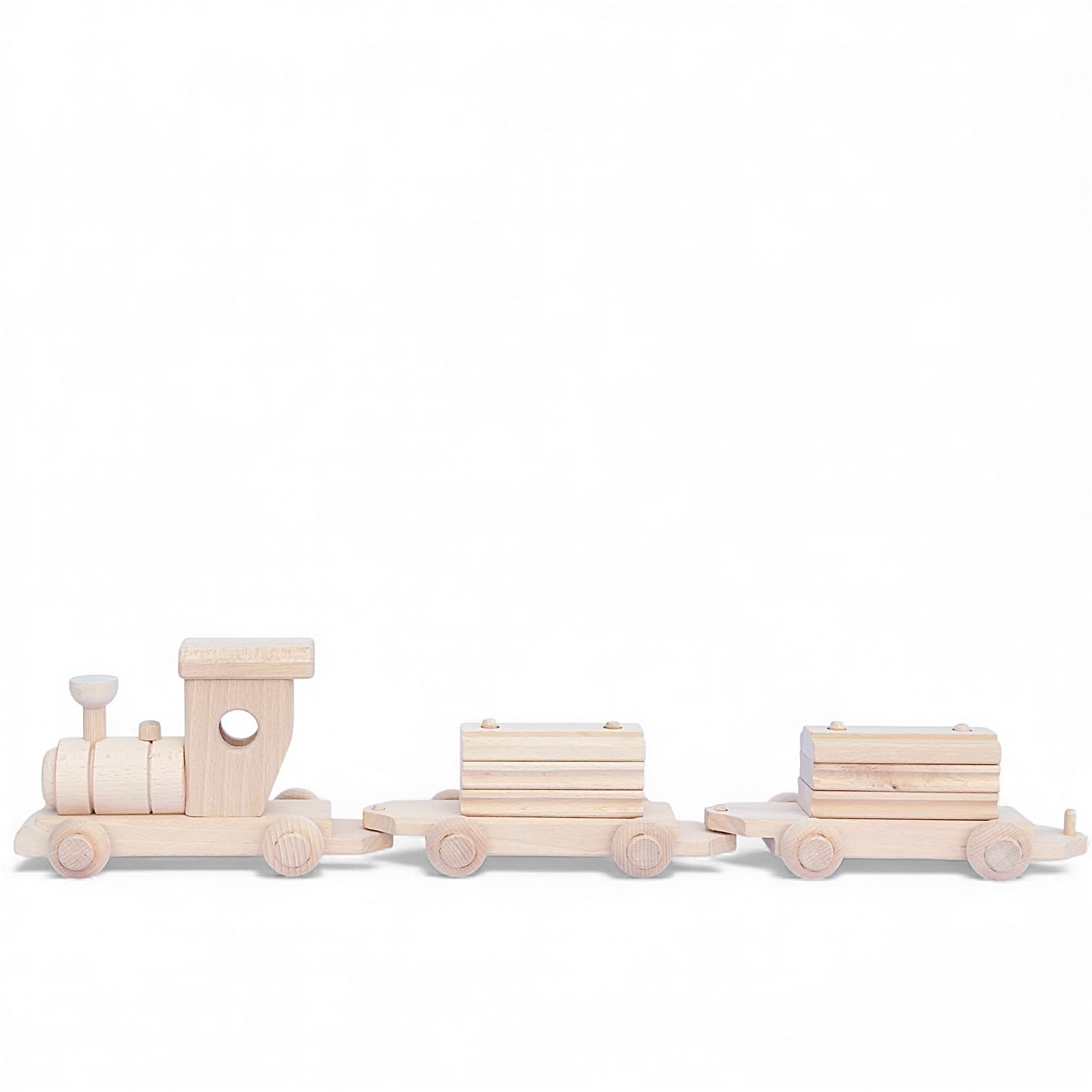 Houten trein met blokken
