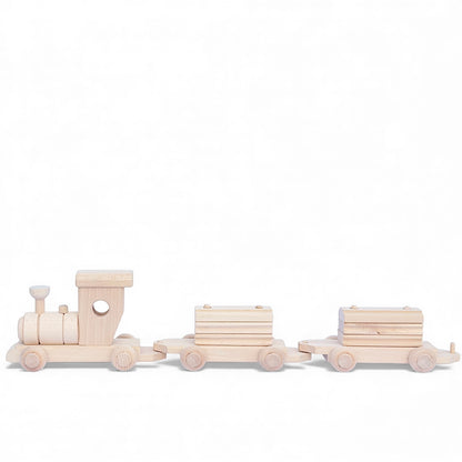 Houten trein met blokken