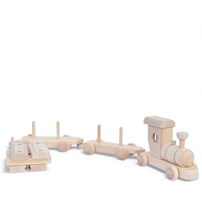 Houten trein met blokken